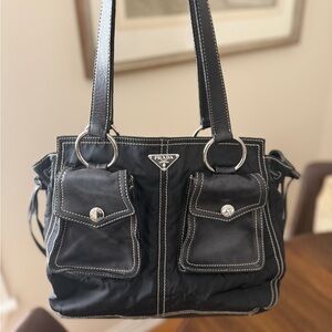 Black Prada Tessuto Marines Tote